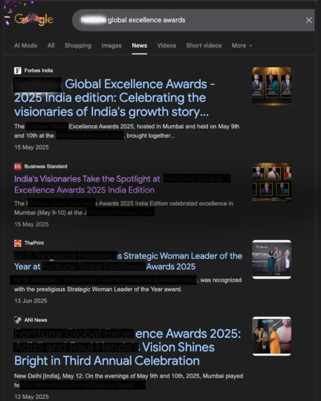 Google News results for "forttuna global excellence awards" — Forttuna · Awards