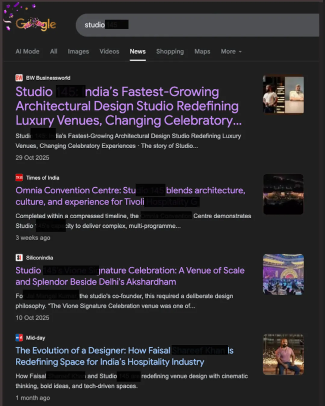 Google News results for "studio 145" — Studio 145 · Architecture